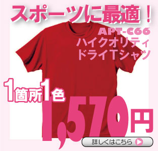人気のスポーツにも最適なドライメッシュ素材。ハイクオリティドライTシャツは込み込み1570円から